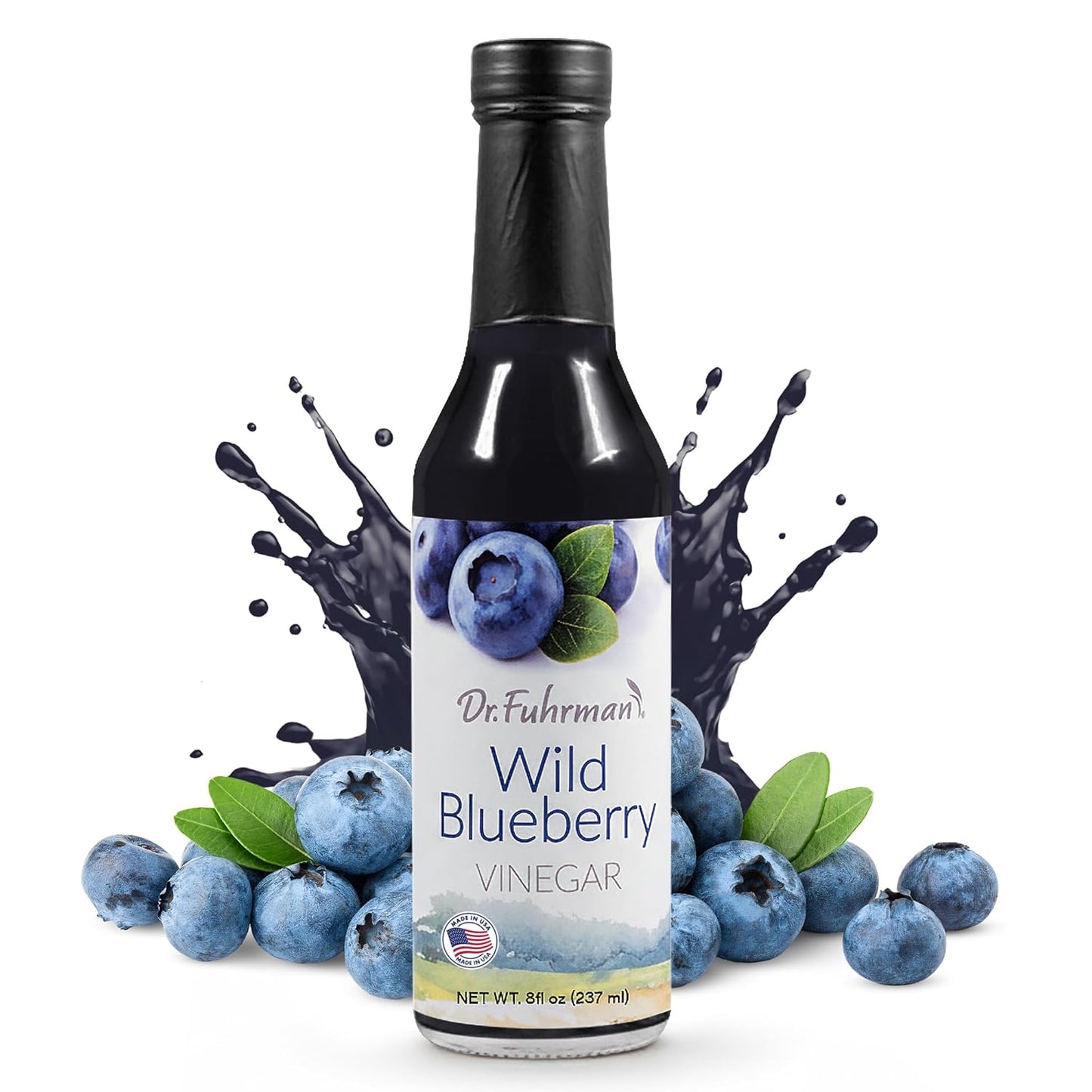 Dr. Fuhrman's Vinegar Dressing | All-Natural Dressing Made With Clean Ingredients | No Artificial Flavors or Added Sugar Healthy Low Calorie Vinegar | USA Made & Doctor Formulated | Blueberry