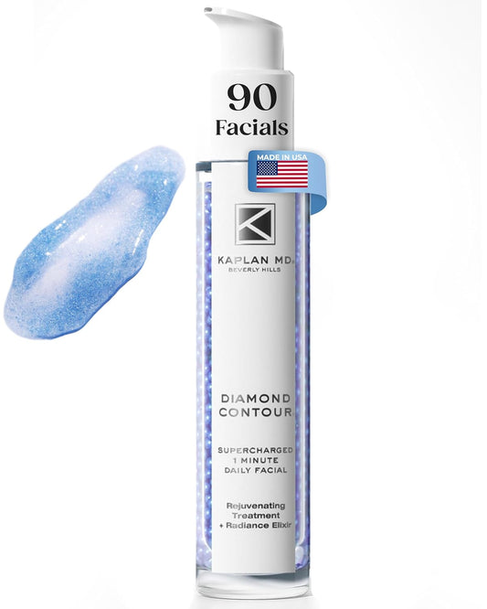 KAPLAN MD Diamond Contour Supercharged 1 Minute Daily Facial - Anti-Aging Serum for Face with Exfoliating Crushed Diamonds & Fruit Enzymes - Radiant & Smooth Skin for Women of All Ages - 3.0 fl oz