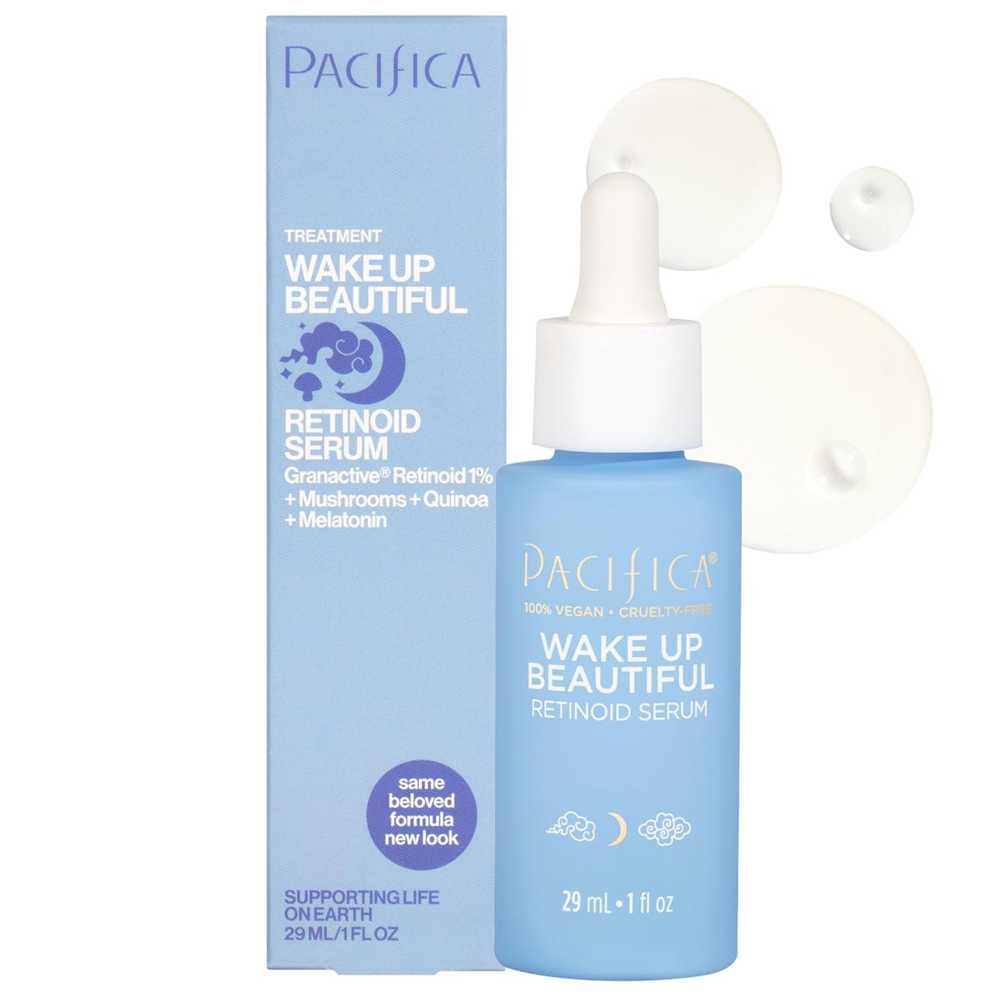 Pacifica Retinol Serum for Face - Wake Up Beautiful Retinoid Night Face Serum - Anti-Aging Skin Care & Skin Brightening - Retinol, Collagen & Antioxidants Vegan & Cruelty-Free Dermatologist Tested