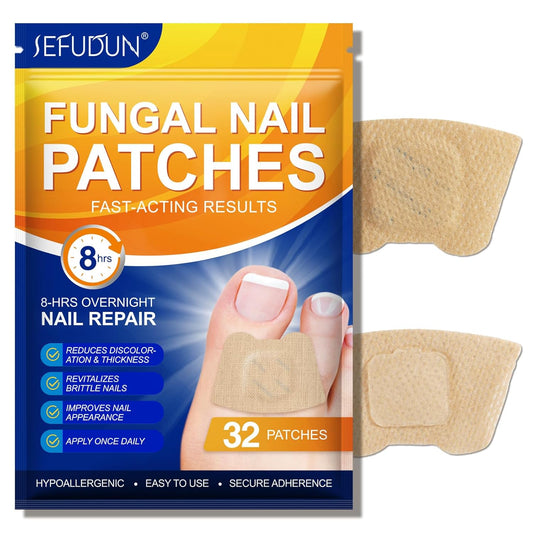 Fungal Nail Patches for Toenail 32Pcs, Nighttime Nail Patches Extra Strength, Improves Texture & Thickening, Overnight Toe Nail for Damaged Nails Foot Nails Repair and Care.
