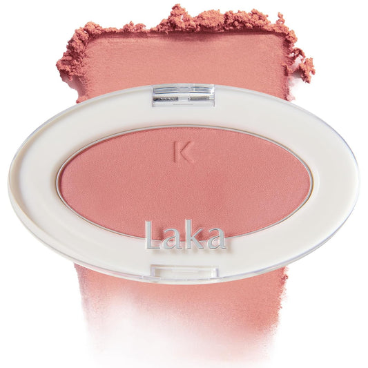 Laka Love Silk Blush, Radiant Powder Blush, Silky, Buildable Color with a Natural Glow, Long Lasting, Moisturizing Formula for a Fresh, Flushed Look, K-Beauty (#705 Angel)