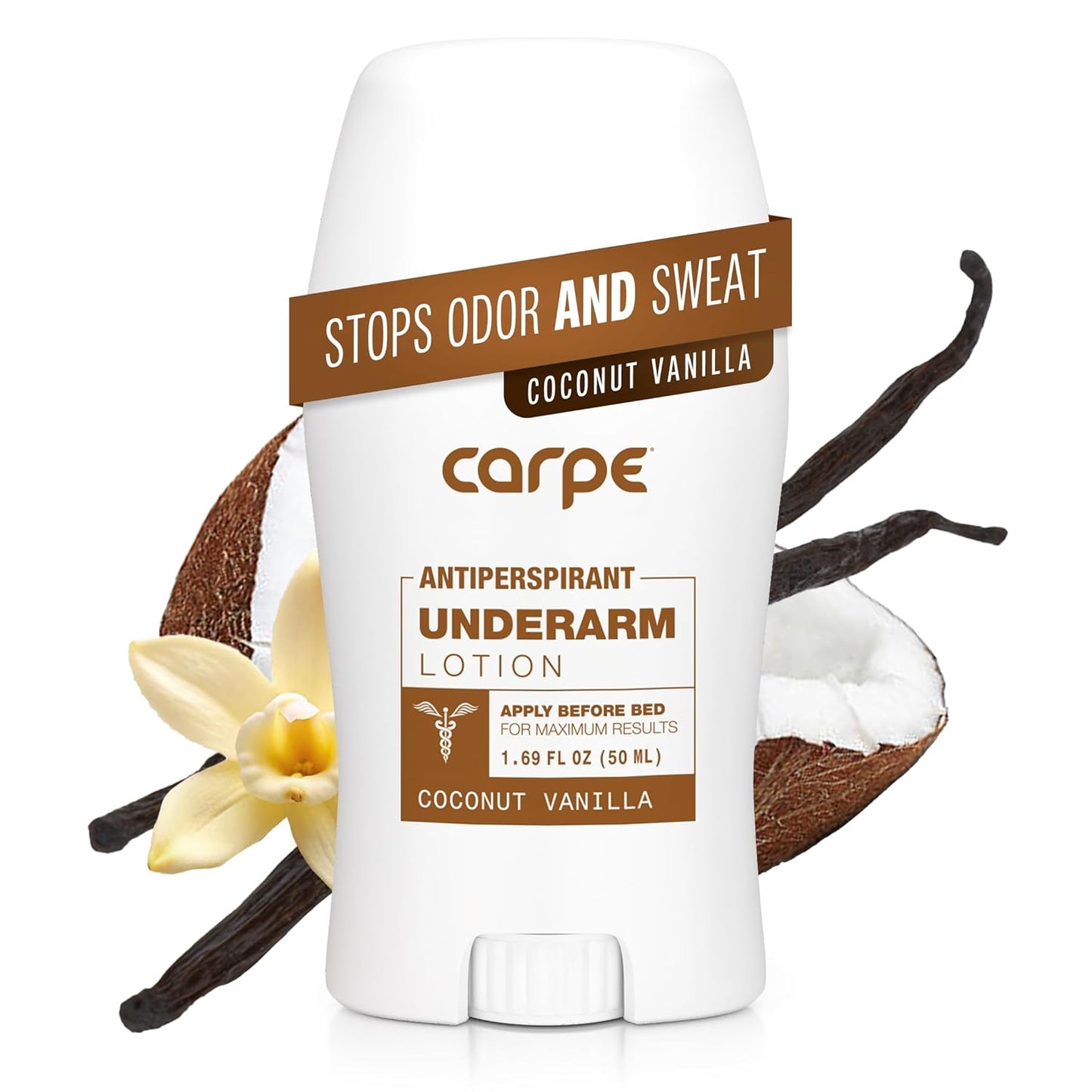 Carpe Underarm Antiperspirant Deodorant Advanced Sweat & Odor Protection Formula - Antiperspirant for Women & Men Helps to Combat Excessive Sweating with Odor Control - Coconut Vanilla