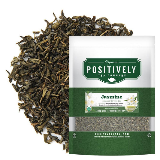 Organic Positively Tea Company, Jasmine Green Tea, Loose Leaf, 16 Ounce