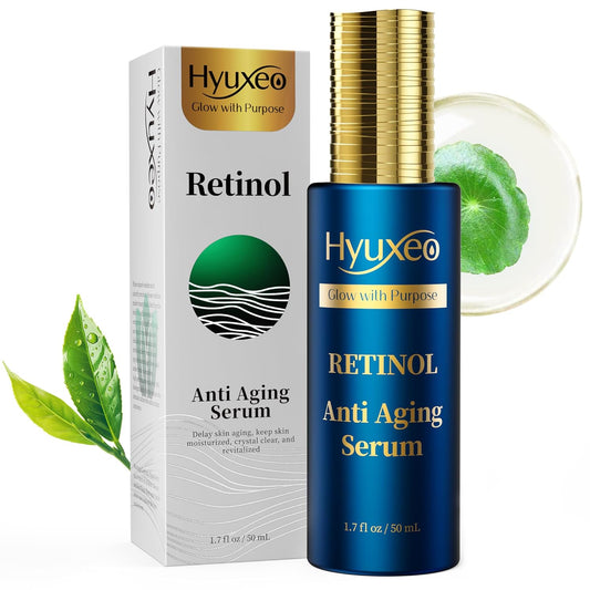 Anti Aging Serum, Fragrance Free Anti-Aging Formula with Squalane and Hydrolyzed Collagen, Improve Fine Lines and Hydrate Skin, Retinol Serum for Various types of skin