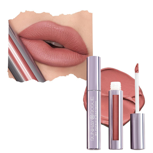 Runway Rogue Velvet Glam Liquid Lipstick, Almost-Matte Terra-Cotta Lipstick with a Hint of Spice, ‘Photogenic’