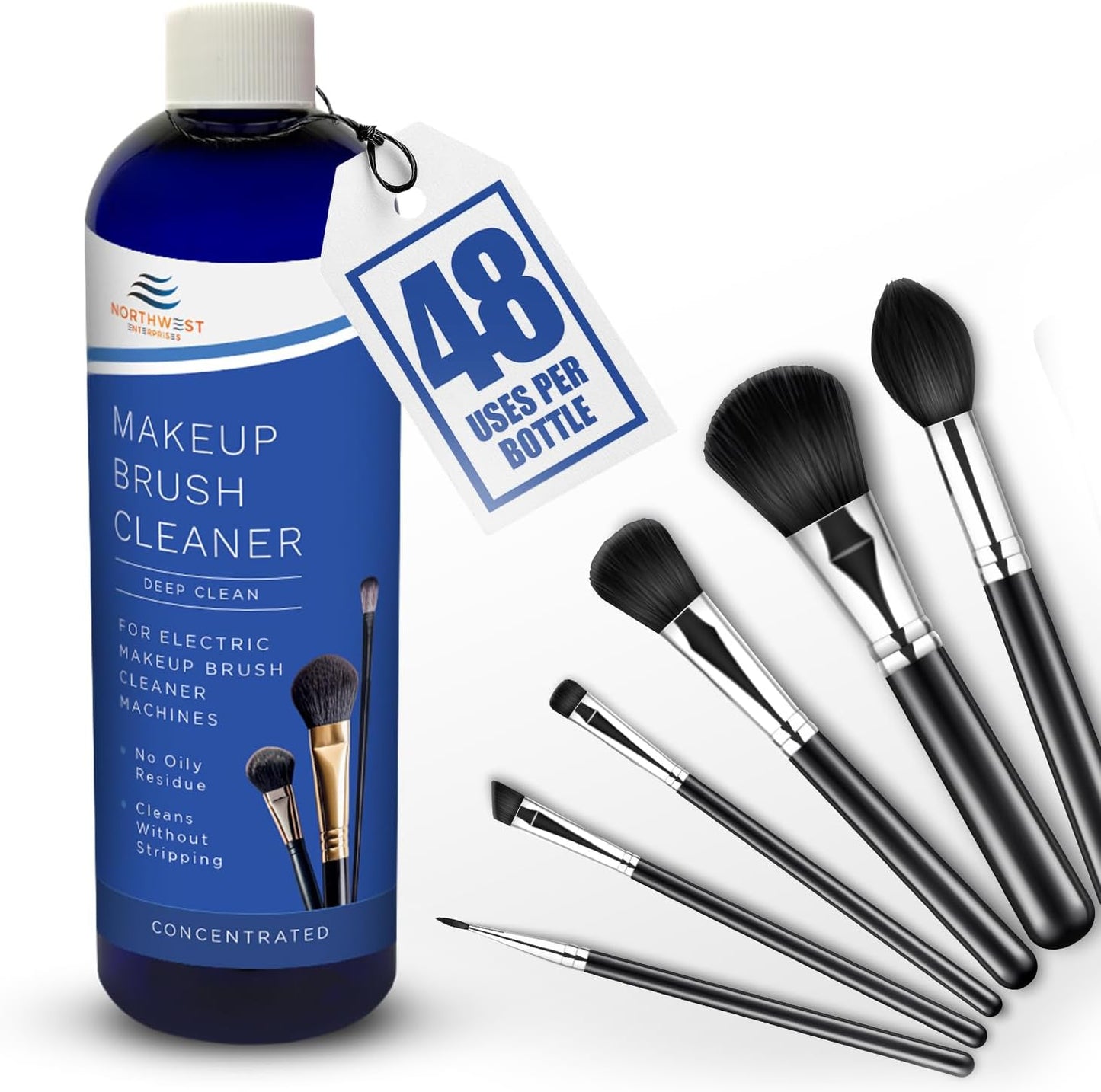 NORTHWEST ENTERPRISES Makeup Brush Cleaner Solution for Electric Makeup Brush Cleaner Machines - Professional Grade (8 ounces)