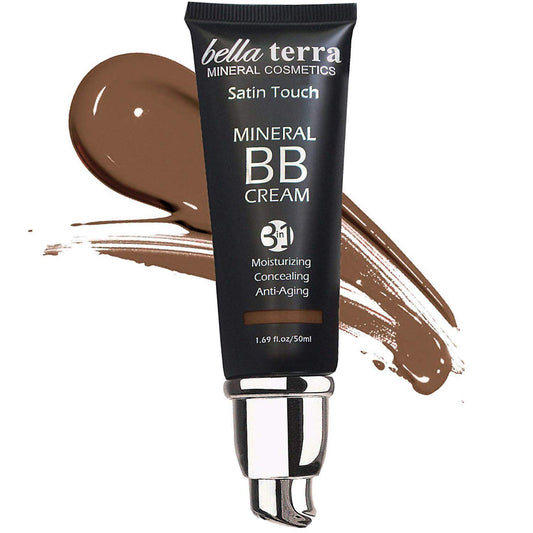 Bellaterra Cosmetics BB Cream – Tinted Moisturizer & Mineral Foundation Makeup, Dark 108 – Lightweight, Oil-Free, Buildable Coverage, Matte Finish, Anti-Aging Concealer, Clean Beauty, 1.69 oz