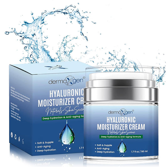 Hyaluronic Acid Moisturizer - Hydrating Moisturizer Face Cream to Reduce Pigmentation & Improve Skin Elasticity - Anti Aging Cream for Day and Night Use - Suitable for All Skin Types - 50 ml
