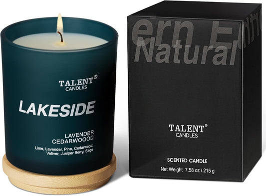 Candles for Home Scented, Natural Soy Wax, Scented Candle Stress Relief and Relaxation, Lavender Cedarwood, Medium Jar, Ideal for Home and Bedroom Decor