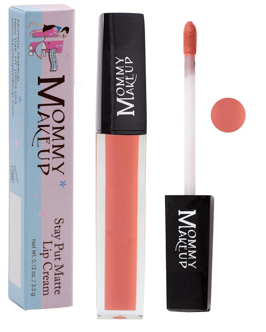 Mommy Makeup Stay Put Matte Lip Cream - Kiss-proof, Transfer-proof, Waterproof, Long Lasting Lipstick - Non-Drying Formula Infused with Vitamin E (Mary Ann)