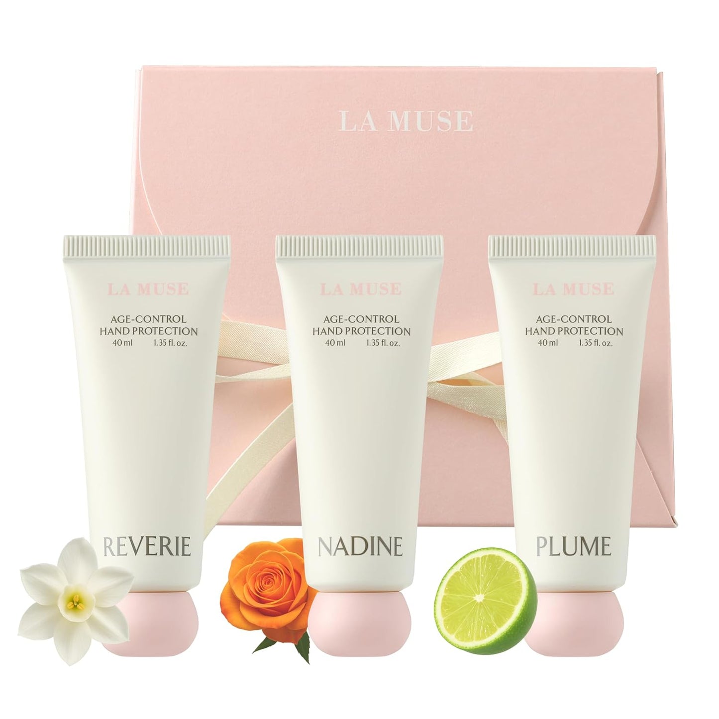 LA MUSE Age-Control Hand Protection | 3-Piece, Hand Cream Gift Set | Luxury Perfumed Hand Cream for Women | Shea Butter Nourishes & Protects Dry, Aging Hands | Fast-Absorbing & No Grease, Silky Finish