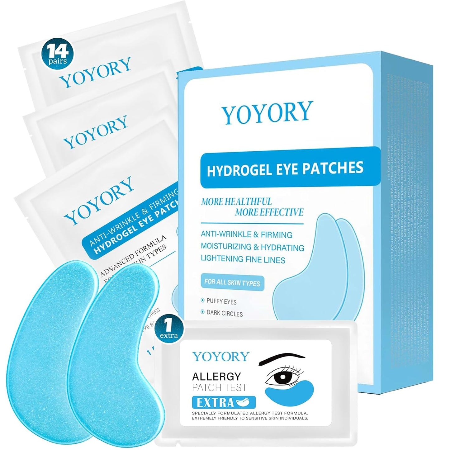 Under Eye Patches Masks - for Eye bags with Collagen and Hyaluronic Acid, Dark Circles,and Fine Lines, puffiness Smoothing Skin Care Treatment for Women and Men, (30 Pcs) white