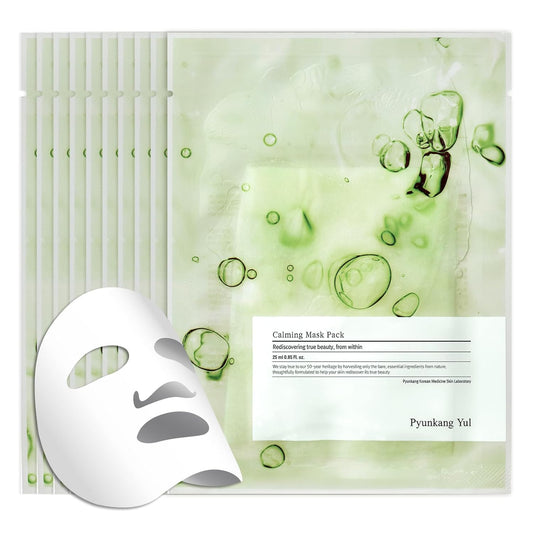 Pyunkang Yul PKY Ceramide Calming Mask Pack 10 PCS - Korean Face Mask Skin Care Products, Beauty Face Mask Containing Panthenol, Hyaluronic Acid, Tea Tree, Shea Butter, Squalene and Cica