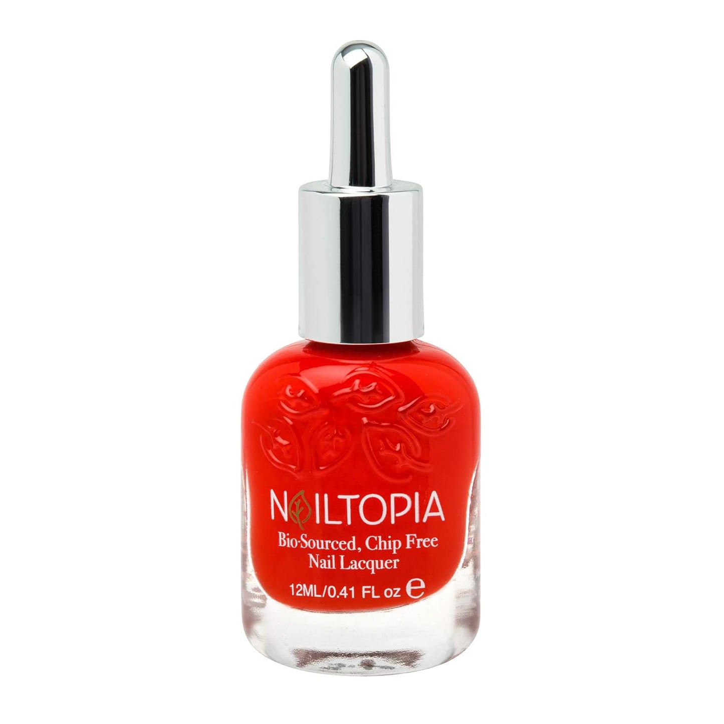 Nailtopia - Plant-Based Chip Free Nail Lacquer - Non Toxic, Bio-Sourced, Long-Lasting, Strengthening Polish - Red Hot Summa (Red With Orange Undertones) - 0.41oz