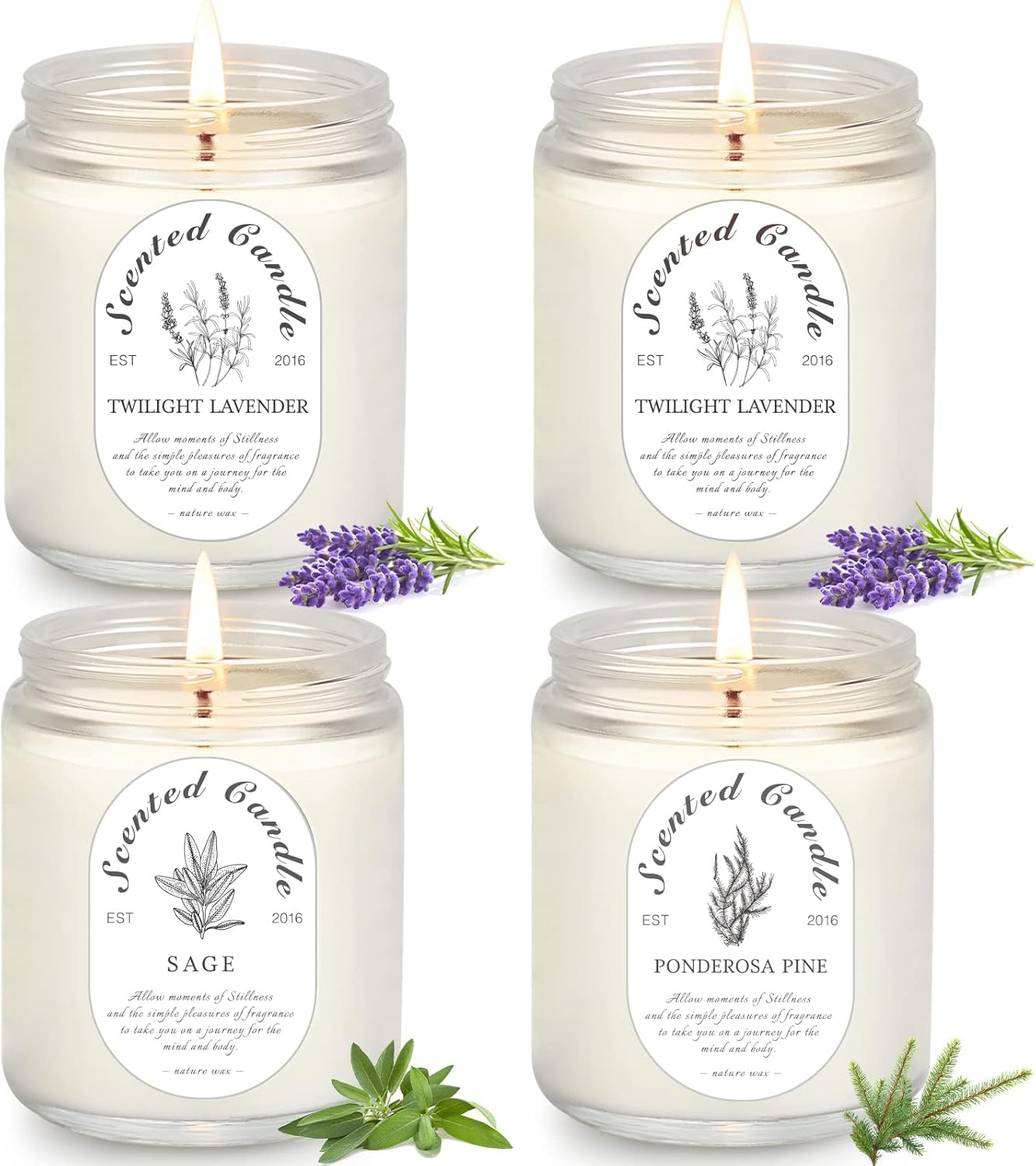4 Pack Candles for Home Scented, Lavender Candles, 28 oz 200 Hour Long Lasting Aromatherapy Candle Set, Candle Gift Set for Women, Perfect for Birthday Gifts