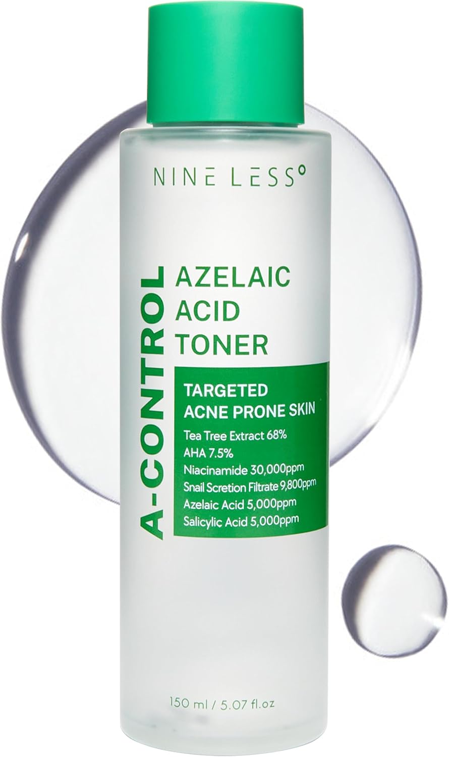 Azelaic Acid Toner – Korean Mild Exfoliating Skin Prep for Acne-Prone Skin – Salicylic Acid for Pores – Calming, Refreshing, Purifying, 5.07 fl.oz.
