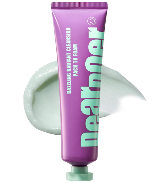 Dazzling Radiant Cleansing Pack to Foam – 3-in-1 Wash-Off Mask & Exfoliator & Cleanser w/Fresh Grape Extract & Niacinamide – Vitamin C and Resveratrol for Dry, Dull Skin (3.38 fl oz)