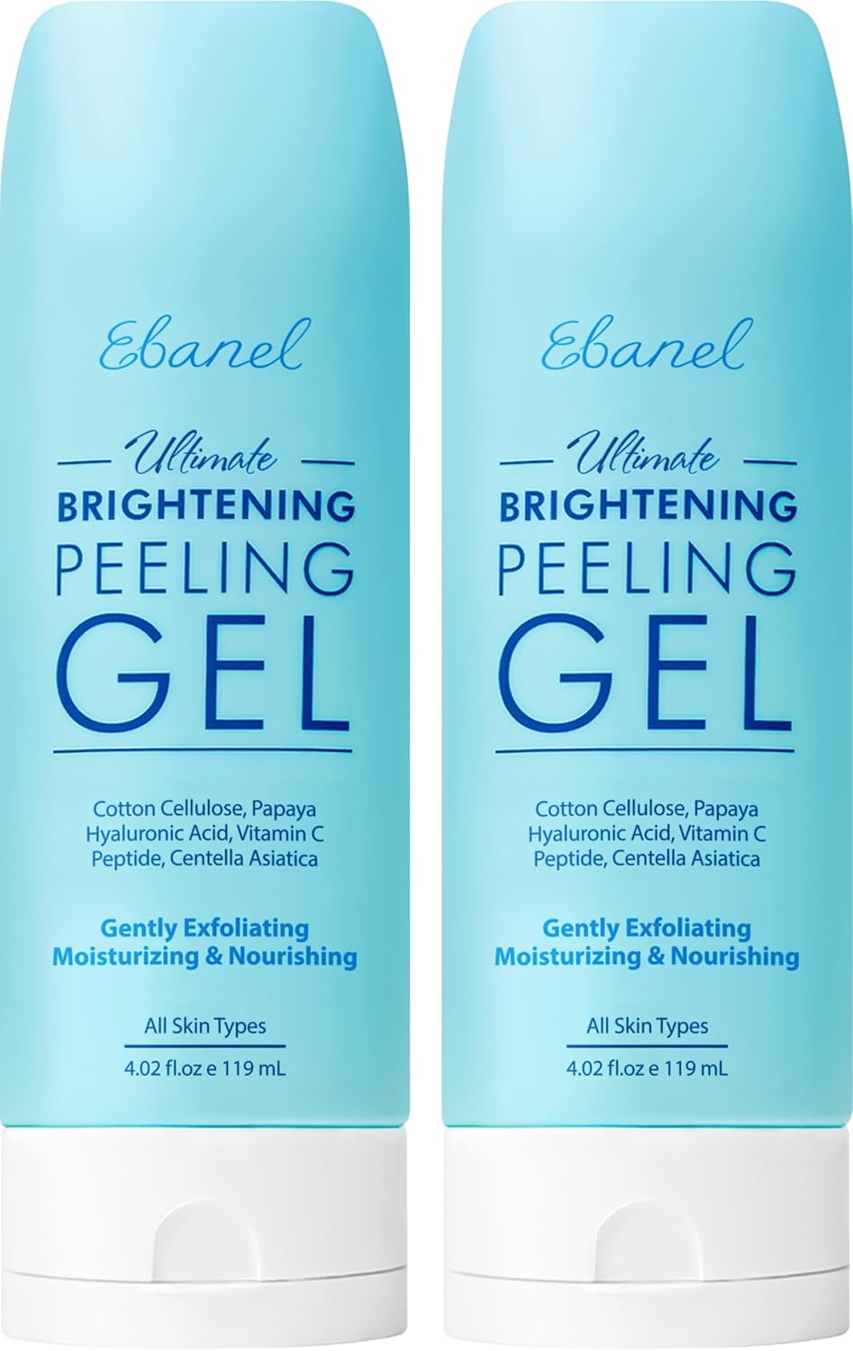 Ebanel Exfoliating Face Scrub Peeling Gel 2 Pack, Brightening Moisturizing Cleanser, Dead Skin Remover for Face, Exfoliating Facial Wash with Centella, Hyaluronic Acid, Vitamin C & E