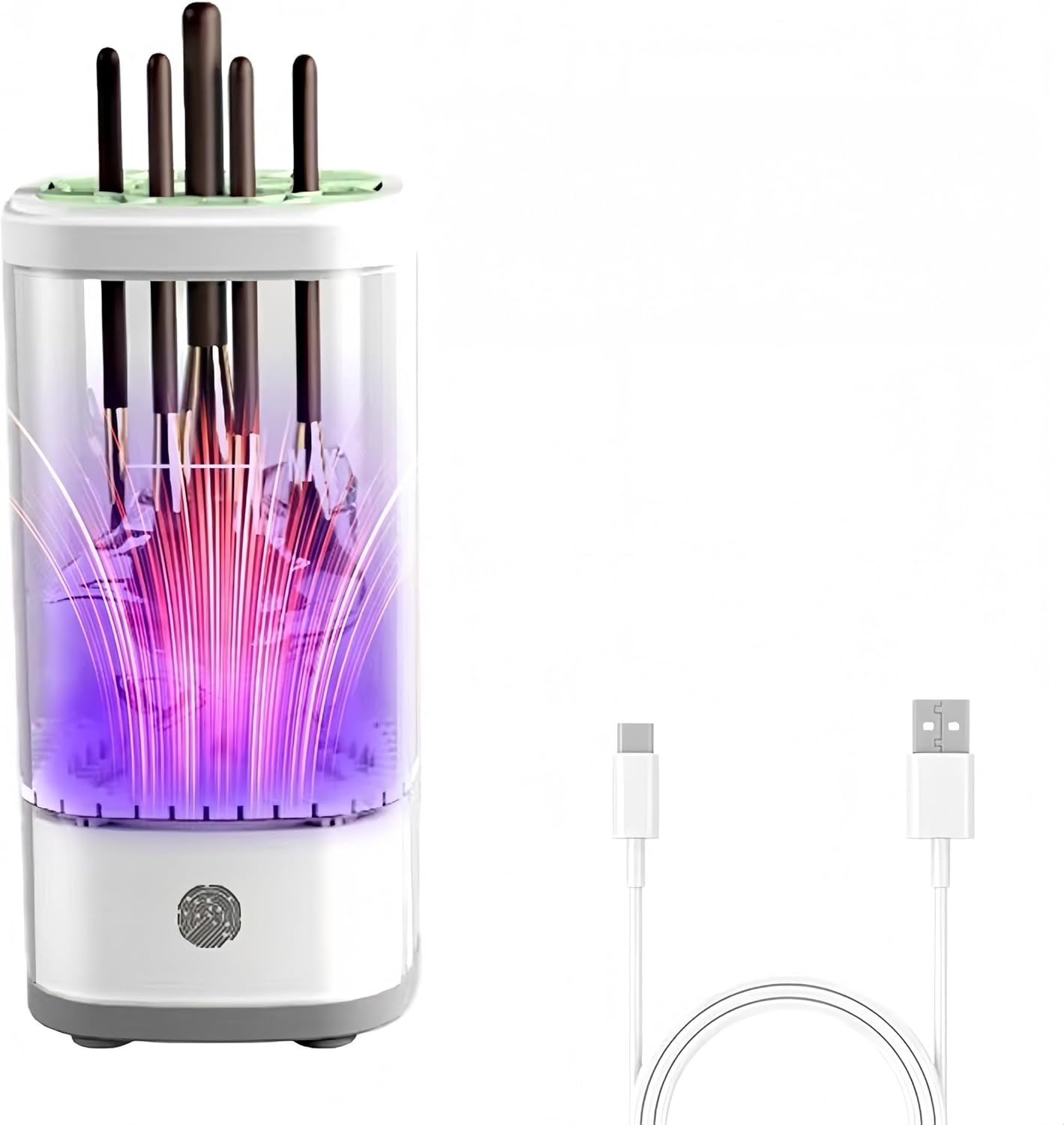 Electric Makeup Brush Cleaner and Dryer Machine with UV-C Light, 3-in-1 Automatic Brush Cleaning System for Deep Clean & Fast Drying, Quiet Design for Beauty Enthusiasts, Gift Giving, Home/Salon Use