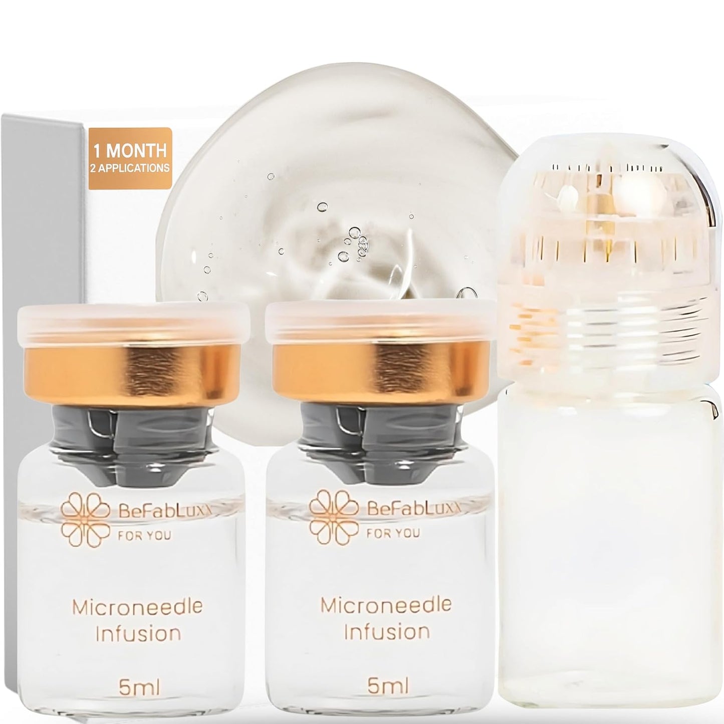 Hydration Infusion Serum Kit Collagen Peptides, Hyaluronic Acid & Vitamin C | Moisturizing, Plumping & Glow Skincare Set, Face & Lips | 2 Serums + 1 Cosmetic Applicator, Luxury Home Spa Gift