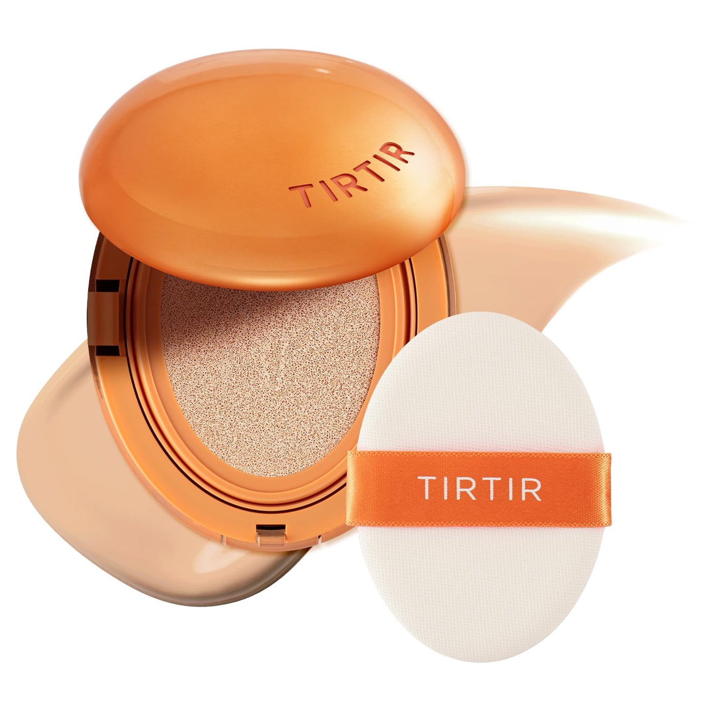 TIRTIR Mask Fit Ai Filter Cushion Foundation | AI-Like Semi-Matte Finish - Up to 72-Hour Medium to Full Coverage Korean BB Cushion Make up Beauty, #22N Shell Beige, 0.63 Fl Oz