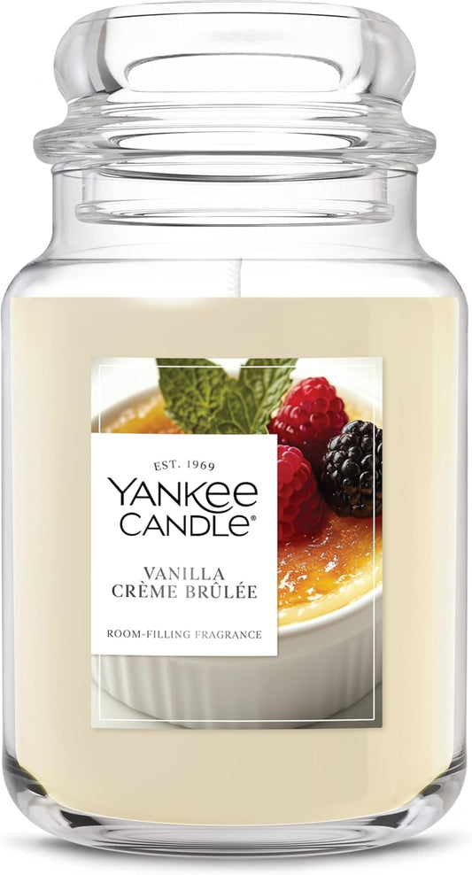 Yankee Candle, Vanilla Crème Brûlée Fall Scented Candle, 22oz Large Jar with up to 150 Hour Burn Time