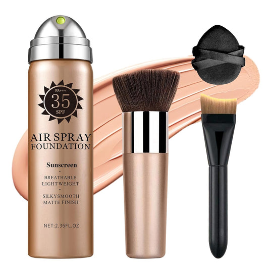 Airbrush Foundation Spray,Silk Flawless Airbrush Makeup,Buildable Coverage Foundation for Older Women,Teenagers,Middle-aged,Waterproof base de maquillaje (01 Natural/Warm Porcelain)