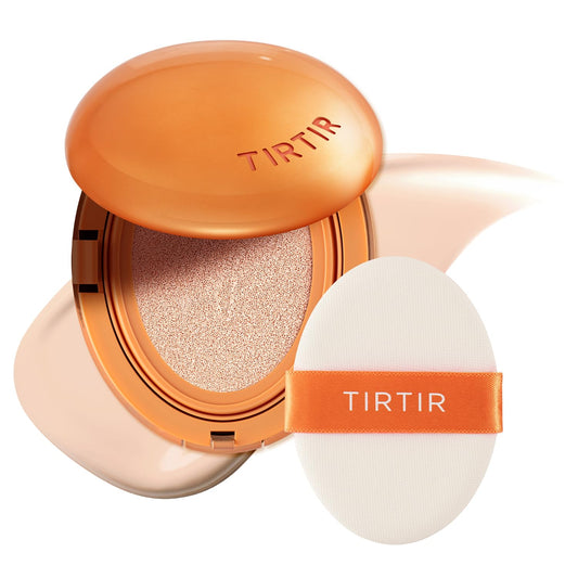 TIRTIR Mask Fit Ai Filter Cushion Foundation | AI-Like Semi-Matte Finish - Up to 72-Hour Medium to Full Coverage Korean BB Cushion Make up Beauty, #17C Porcelain, 0.63 Fl Oz