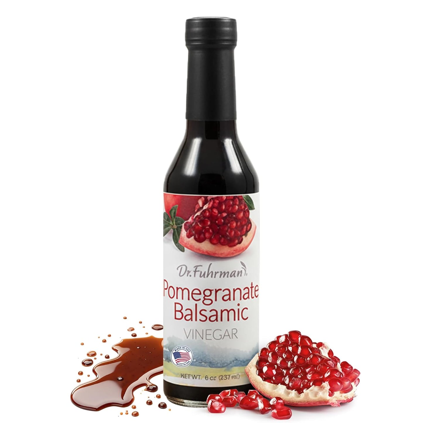 Dr. Fuhrman's Vinegar Dressing | All-Natural Dressing Made With Clean Ingredients | No Artificial Flavors or Added Sugar Healthy Low Calorie Vinegar | USA Made & Doctor Formulated | Pomegranate Balsamic