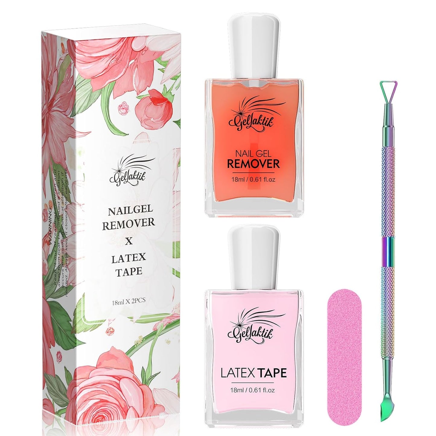 Gel Nail Polish Remover, Professional Quick Easy Remove Gel Polish for Nails, No Need Soaking or Wrapping, 15ml 3-5 Minutes (Rose)