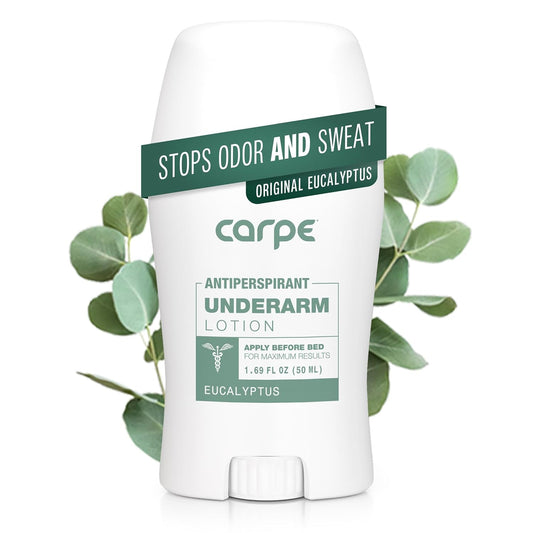 Carpe Underarm Antiperspirant and Deodorant, Clinical strength with all-natural Eucalyptus scent, Combat excessive sweating Stay fresh and dry, Great for hyperhidrosis