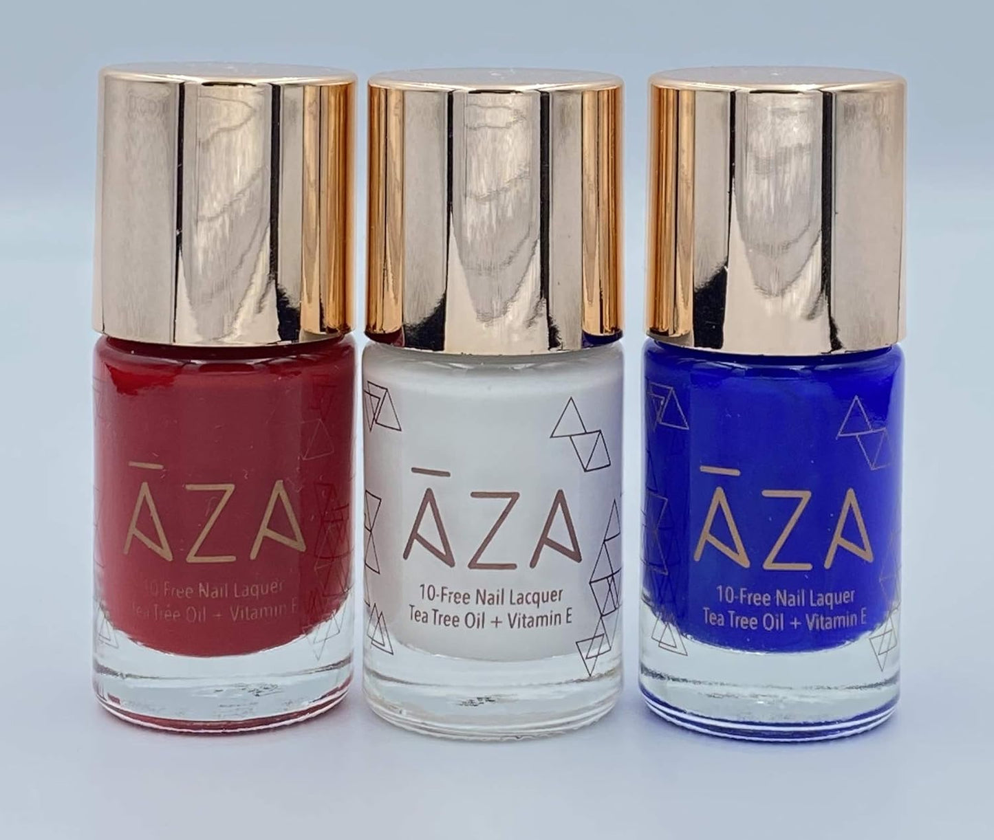 AZA Nail Polish - Vegan, 10-Free, Cruelty-Free, Non-Toxic, Chip Resistant, Gorgeous Shades (Dreaming of Threesomes-Patriotic Trio of Shatter The Glass Ceiling, Put a Ring on It, Cougar)