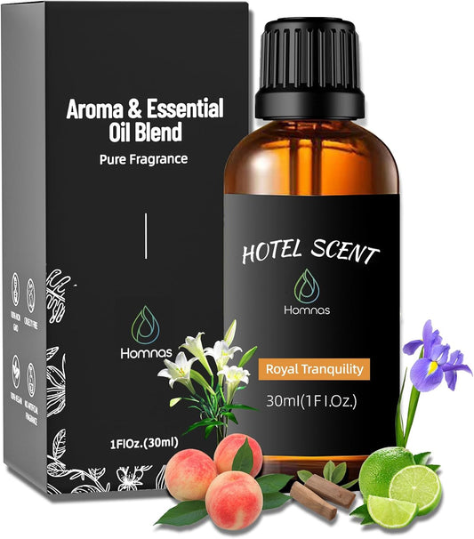 Royal Tranquility Essential Oil, Hotel Diffuser Oil, Inspired by Hotel, Lemon, Jasmine and Amber, Home Luxury & Hotel Scents for Diffuser, Pure Diffuser Oil for Aromatherapy