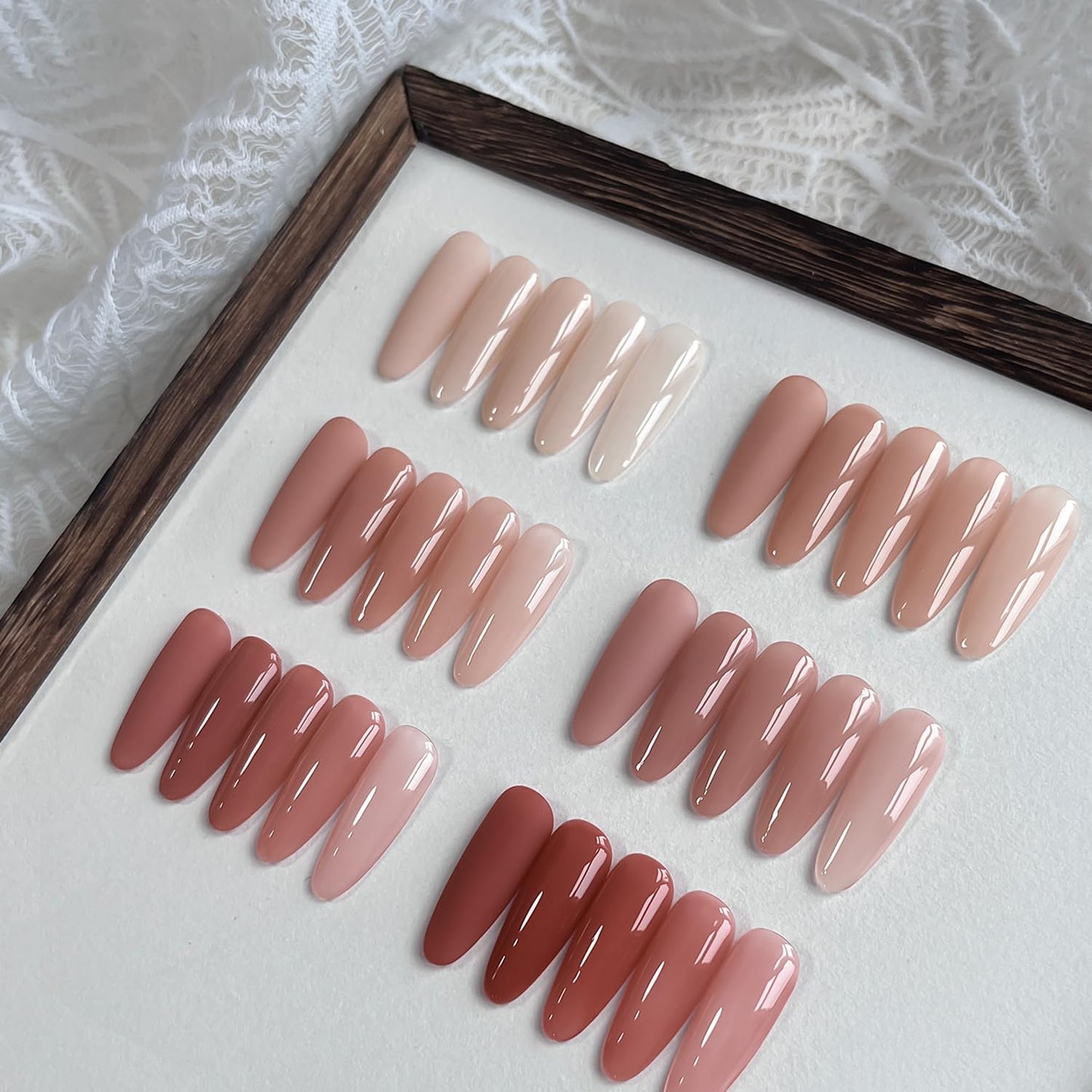 GAOY Wild Rose Jelly Nude Gel Nail Polish Set, 6 Transparent Colors Sheer Pink Brown Soak Off UV Light Cure Gel Polish Kit for Salon and Nail Art DIY at Home