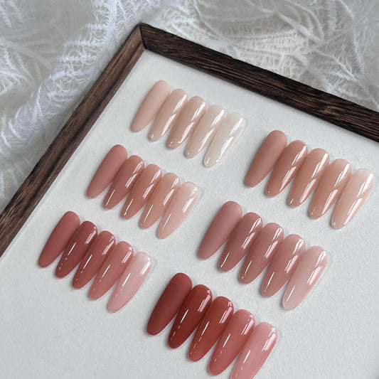 GAOY Wild Rose Jelly Nude Gel Nail Polish Set, 6 Transparent Colors Sheer Pink Brown Soak Off UV Light Cure Gel Polish Kit for Salon and Nail Art DIY at Home