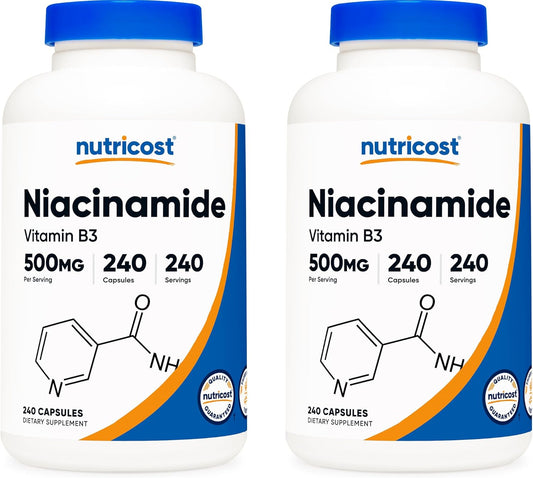 Nutricost Niacinamide (Vitamin B3) 500mg, 240 Capsules (2 Bottles)