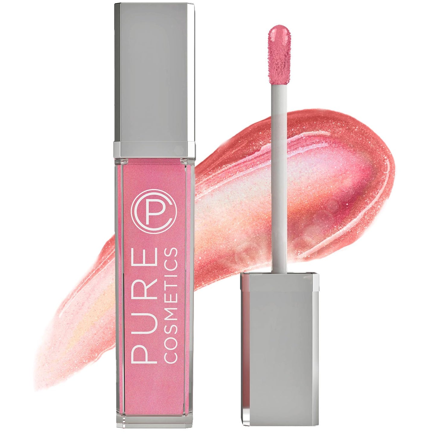 Pure Illumination Light-Up Lip Gloss with LED-Lit Applicator Brush + Side Mirror, Non-Sticky, Moisturizing Hydrating Lip Glosses with Lanolin, Jojoba Oil, & Vitamin E, Ooh La La