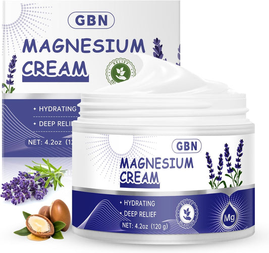 GBN Magnesium Cream for Sleep - Natural Relaxation Cream for Muscles & Joint - Hydrating Magnesium Lotion for Sleep, Fast-Absorbing & Non-Greasy, Safe for Kids (Lavender)
