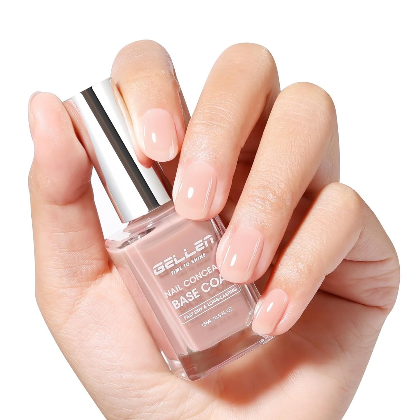 GELLEN 4-In-1 Nude Illuminating Nail Concealer Base Coat Polish Neutral Earth Tones, Sheer Nail Strengthener Ridge Filler for Nails, Smoothes Strengthens Nails, Quick Dry, Hema Free, Non-toxic, Vegan