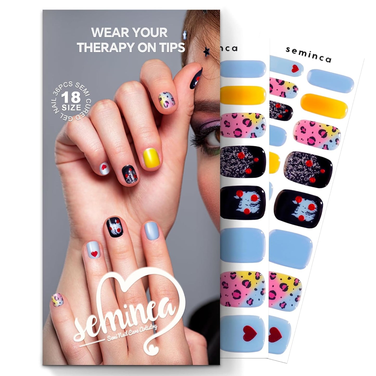 Semi Cured Gel Nail Strips-Color Street Nail Strips Semi Gel Polish Pops Starter Kit Reusable & Easy Apply for Women Girls No Damage,Works with Any UV/LED Lamps(Nebula Prowl)