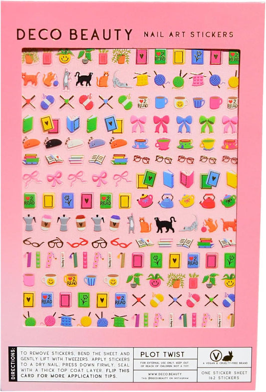 Deco Beauty Plot Twist Nail Stickers - Lightweight & Easy-to-Apply Nail Art with Trendy Designs - Durable & Long-Lasting Nail Stickers for Women, Ideal for DIY Manicures & Salon-Quality Nails