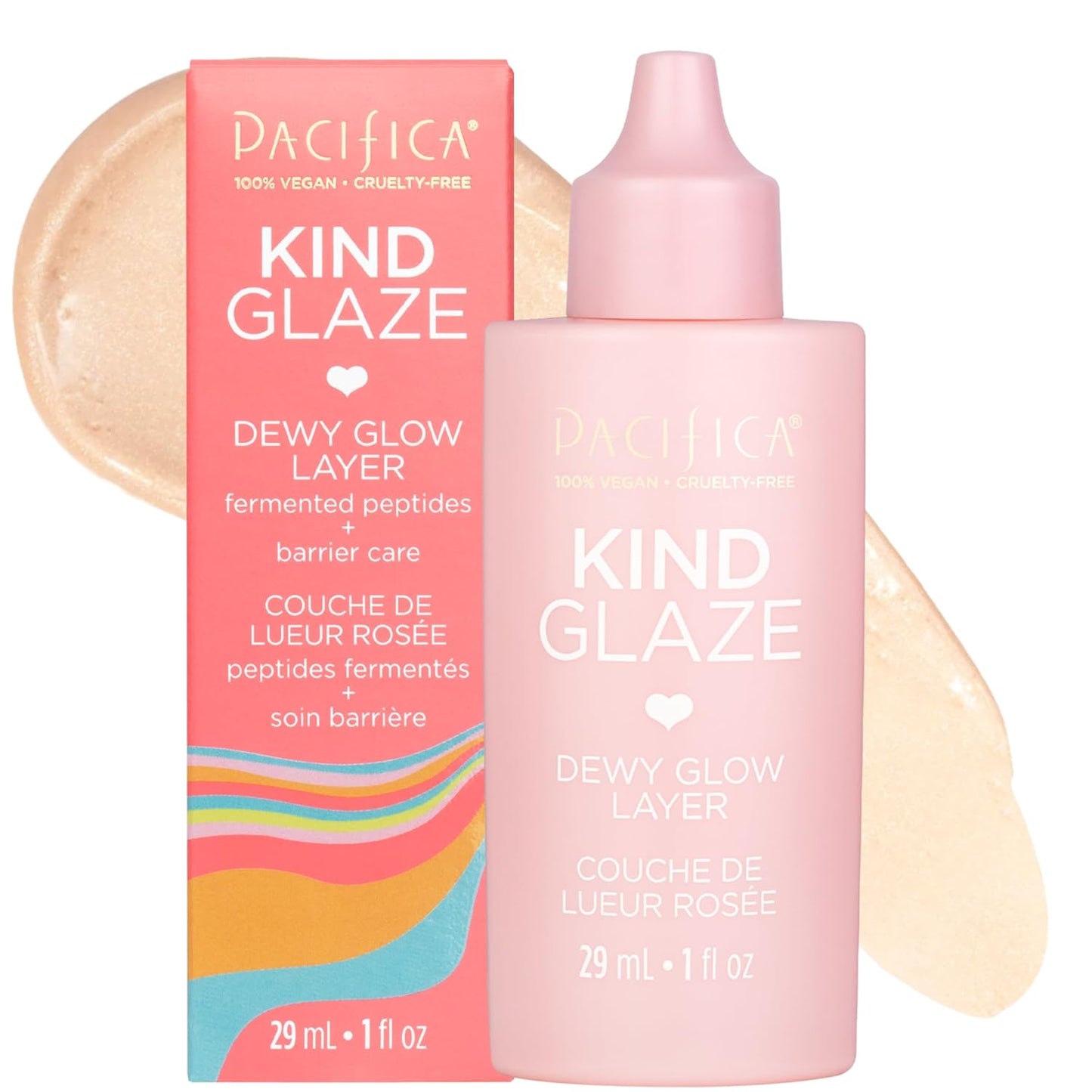 Pacifica Makeup Primer – Kind Glaze Dewy Glow Layer, Hydrating Primer with Vegan Collagen, Squalane & Ceramides for Soft-Focus Radiance, Vegan & Cruelty-Free, 1 fl oz