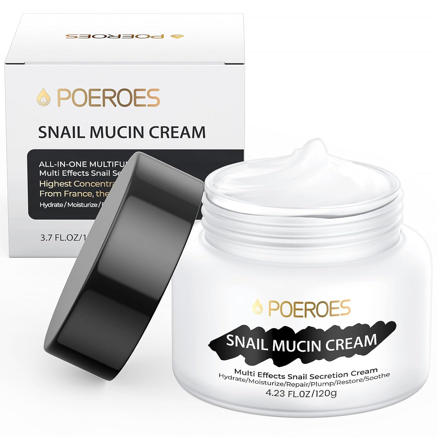 Snail Mucin Cream 99.3% Moisturizer Face Cream 4.23 Fl Oz Daily Face Moisturizer for Dry Skin Sensitive Skin Acne-prone Face Lotion