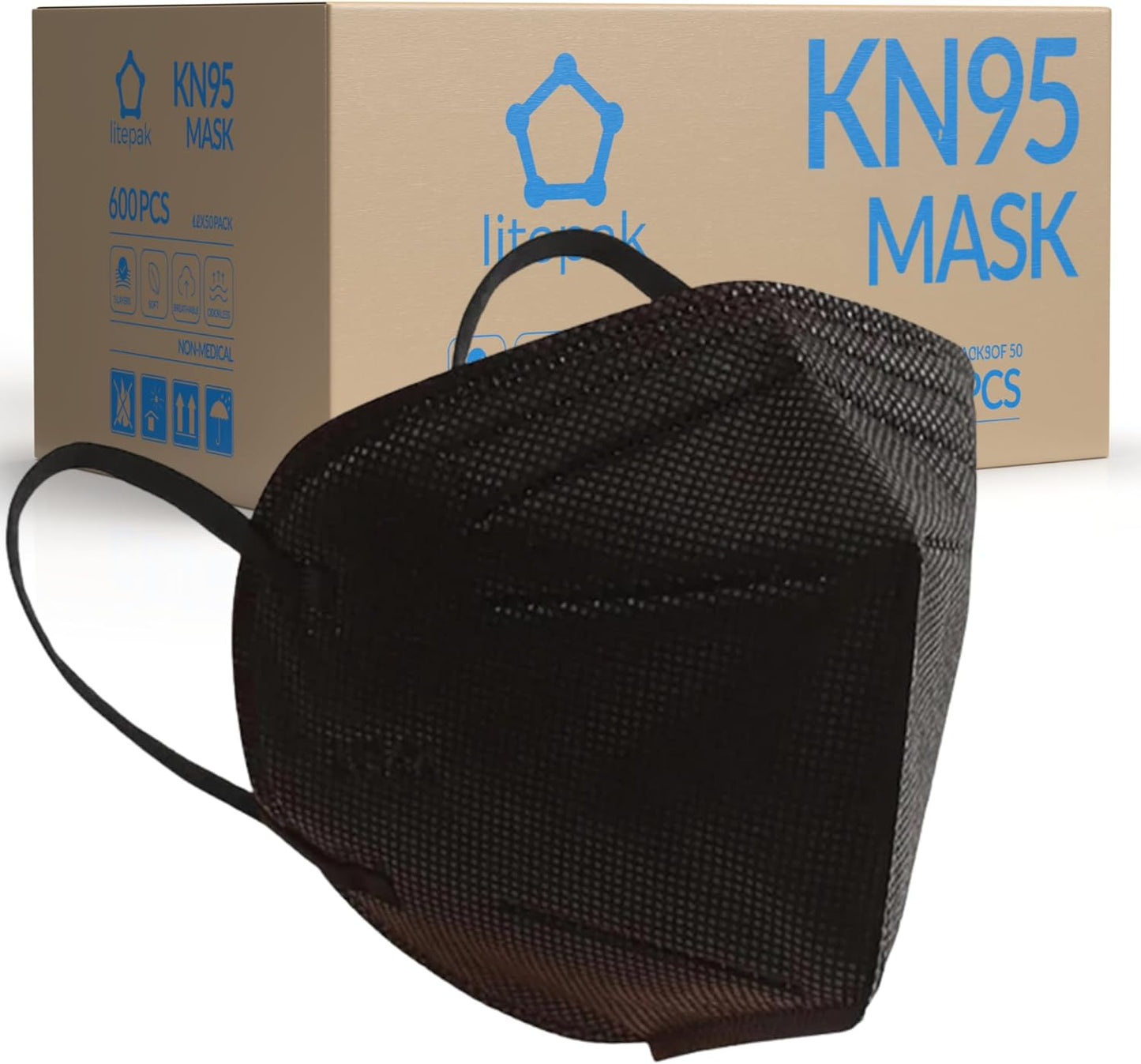 KN95 Face Masks, Premium 5-Layer Disposable Dust Mask Respirator for Adults