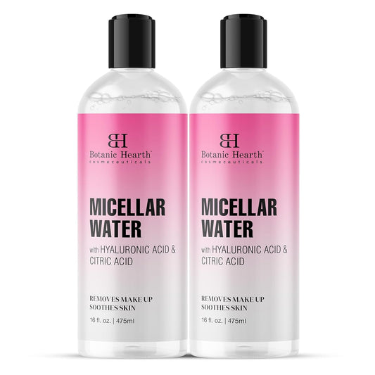 Botanic Hearth Micellar Water | Gently Cleanses, Makeup Remover With Dual|Phase Formula, Pack Of 2 (16 Fl Oz Each) | Suitable For All Skin Types