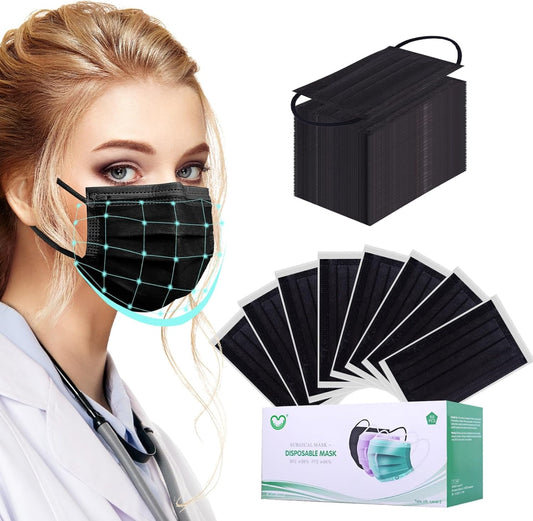 Disposable Face Mask 4-Ply for Adult, Soft Face Masks, Breathable Safety Mask…