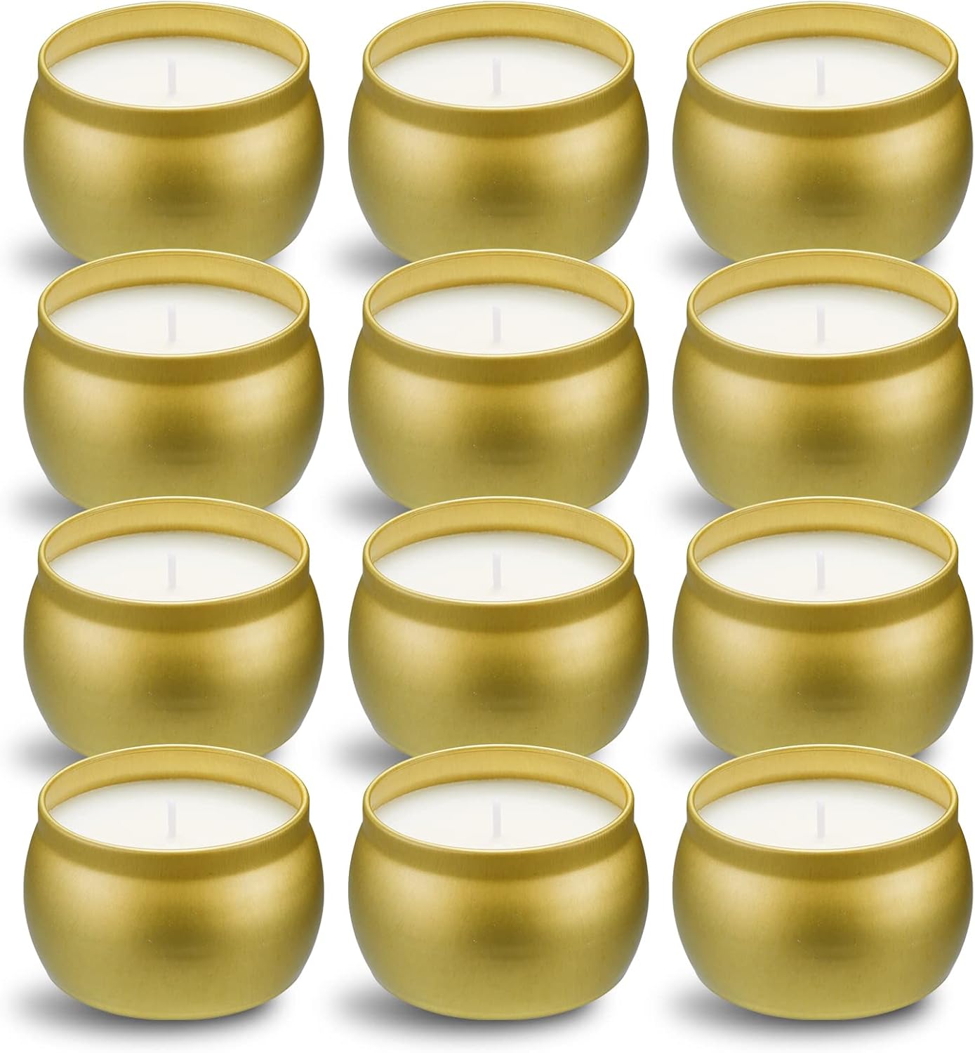 Scented Candles Gift Set, 12 Pack Natural Soy Wax Single tin 4 oz for Family Gatherings, Festive Candles