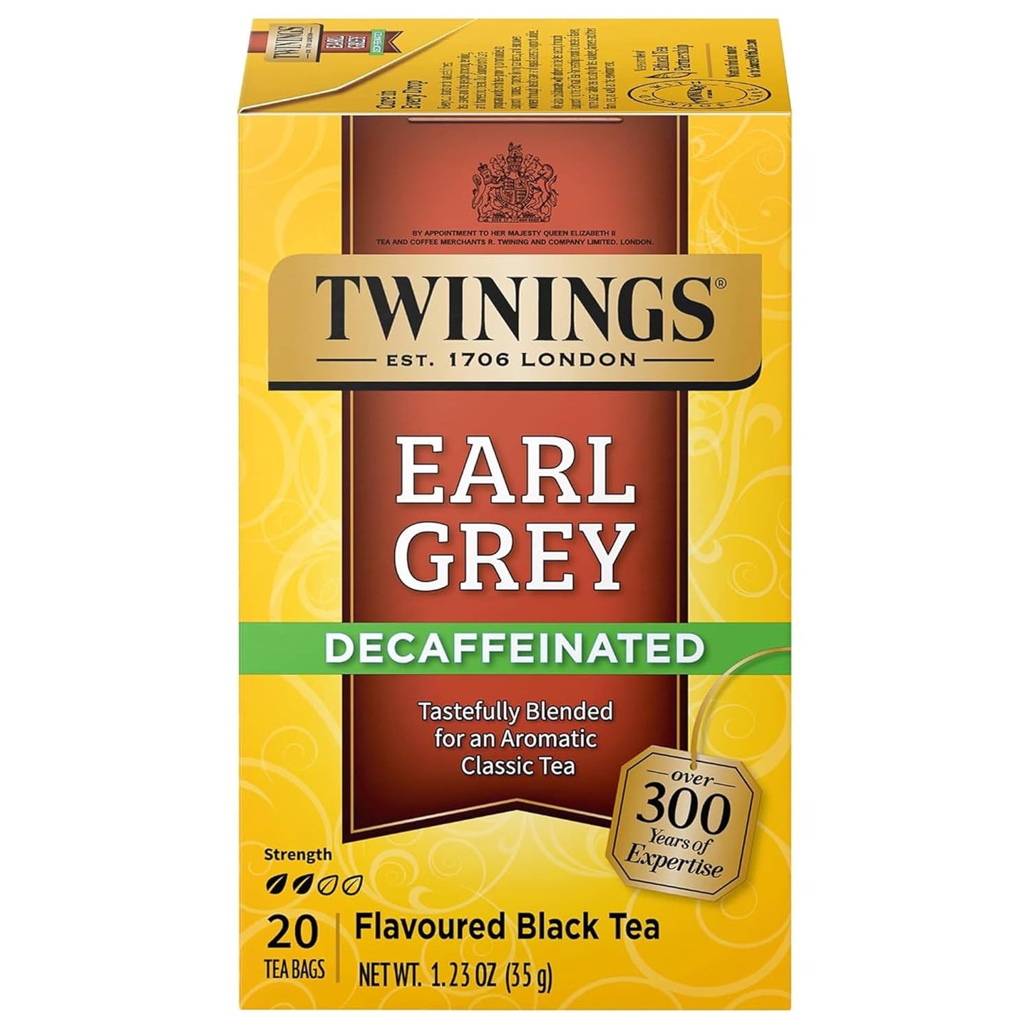 Twinings Decaffeinated Earl Grey Black Tea Individually Wrapped Bags, 20 Count (Pack of 1), Flavoured with Citrus and Bergamot, Enjoy Hot or Iced, 20 Teabags