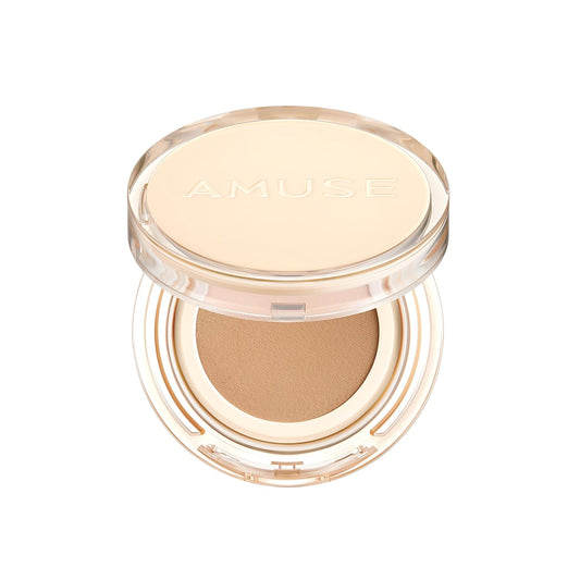 AMUSE SEOUL Dew Jelly Vegan Cushion Foundation | dewy, glow, long-lasting, double coverage, clean beauty, lightweight, natural look, foundation for sensitive skin, hydrating cushion (04 TAN)