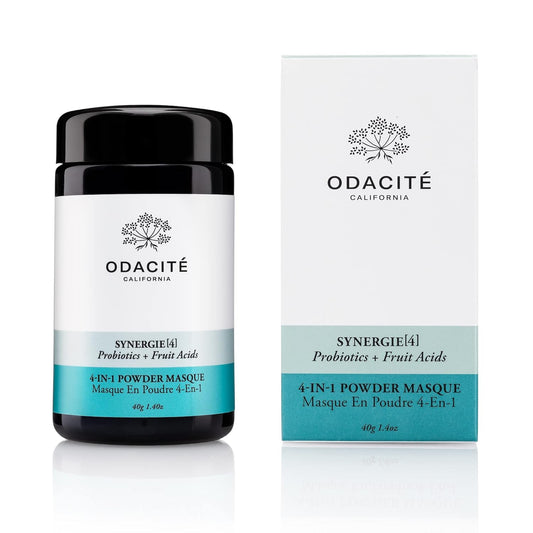 Odacité Acne Cream for Face - 4-in-1 Powder Masque Synergie 4 - Detoxifying Face Mask, Facial Mask with Clay & Charcoal, Clay Mask Detox and Brighten, Face Mask for Pores and Blackheads, 1.41 oz